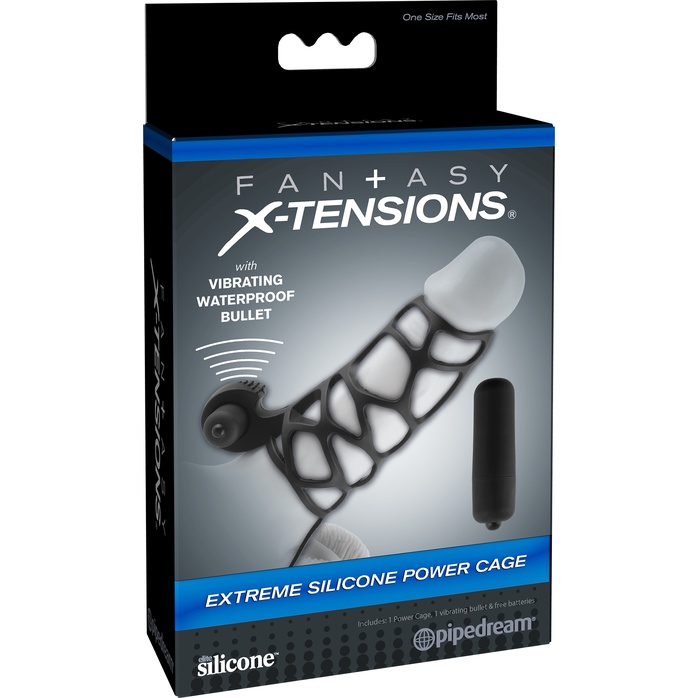 Рельефная насадка EXTREME SILICONE POWER CAGE - 12 см. - Fantasy X-tensions. Фотография 4.