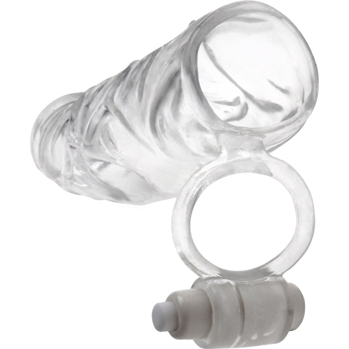 Удлиняющая насадка VIBRATING SUPER SLEEVE из прозрачного материала - 16 см - Fantasy X-tensions. Фотография 2.