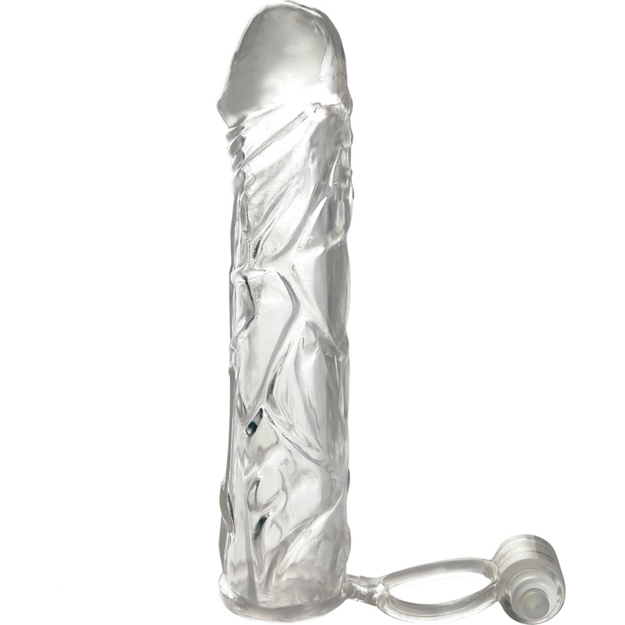Удлиняющая насадка VIBRATING SUPER SLEEVE из прозрачного материала - 16 см - Fantasy X-tensions