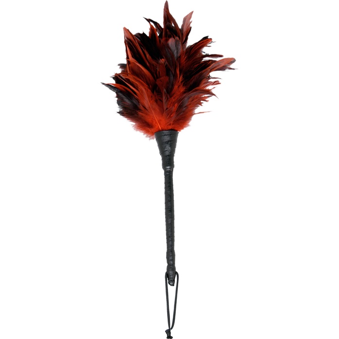Кисточка с красно-чёрными пёрышками Frisky Feather Duster - 36 см - Fetish Fantasy Series