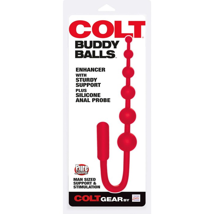 Красный анальный стимулятор COLT BUDDY BALLS - 18,5 см - Colt. Фотография 2.