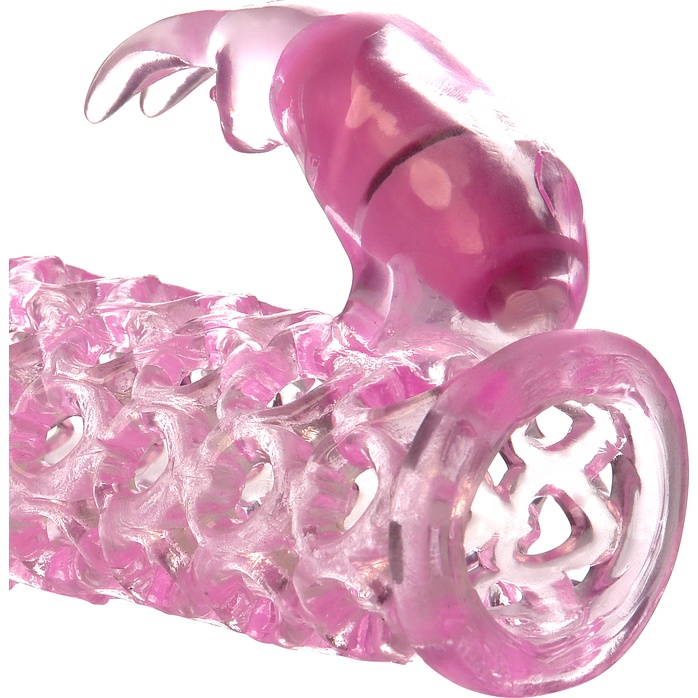 Розовая стимулирующая насадка Vibrating Couples Cage со стимулятором клитора - Fantasy X-tensions. Фотография 2.