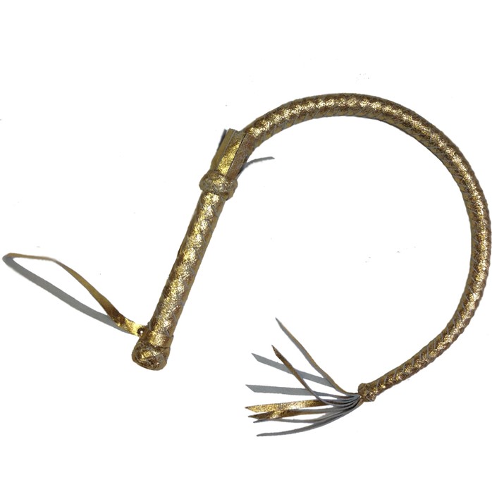 Золотистая плетка с рукояткой - 90 см