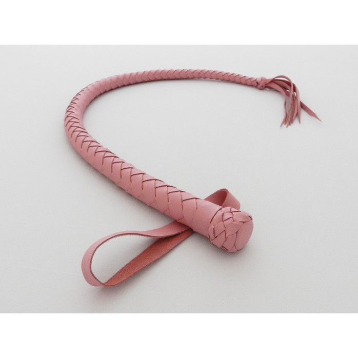 Розовый кожаный снейк без рукоятки - 75 см