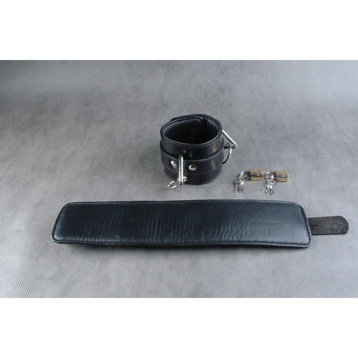 Чёрные подвёрнутые наножники из кожи. Фотография 2.