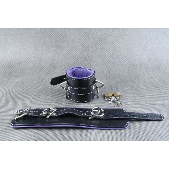 Подвёрнутые кожаные наножники с фиолетовым подкладом. Фотография 2.