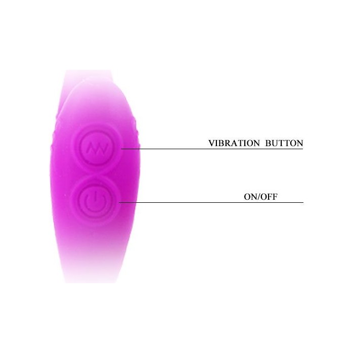 Фиолетовый вагинально-клиторальный вибромассажер с пультом ДУ - 13,5 см - Pretty Love. Фотография 3.