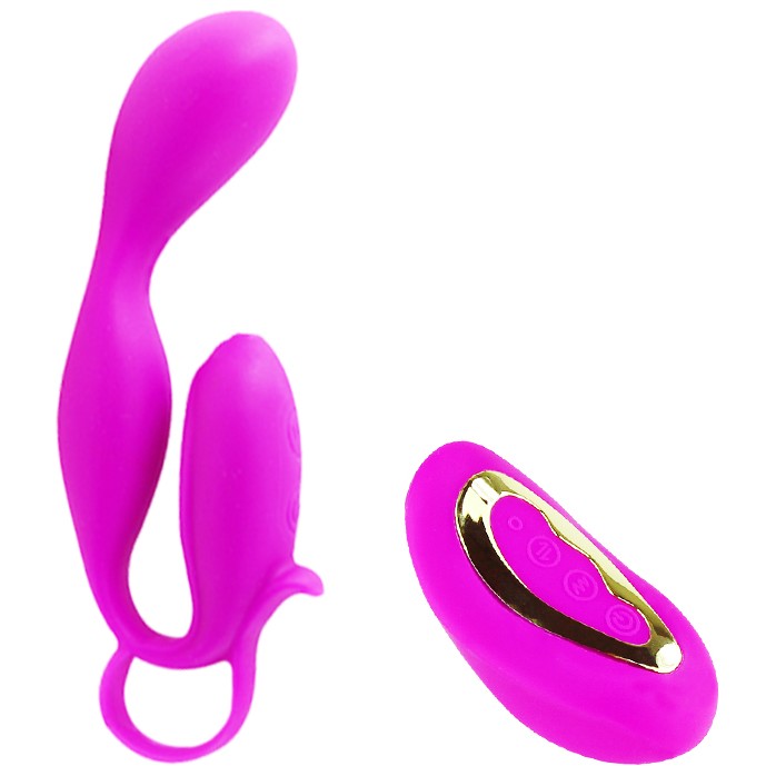 Фиолетовый Hi-Tech вибромассажер - 16,4 см - Pretty Love