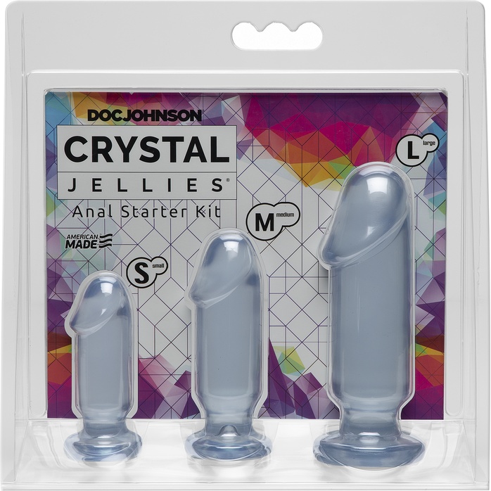 Набор прозрачных анальных фаллоимитаторов Crystal Jellies Anal Starter Kit - Crystal Jellies. Фотография 2.