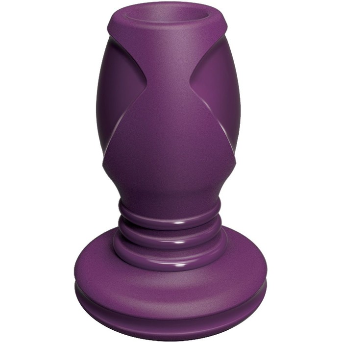 Фиолетовая анальная пробка с тоннелем The Stretch Small - 8,6 см - Platinum Premium Silicone