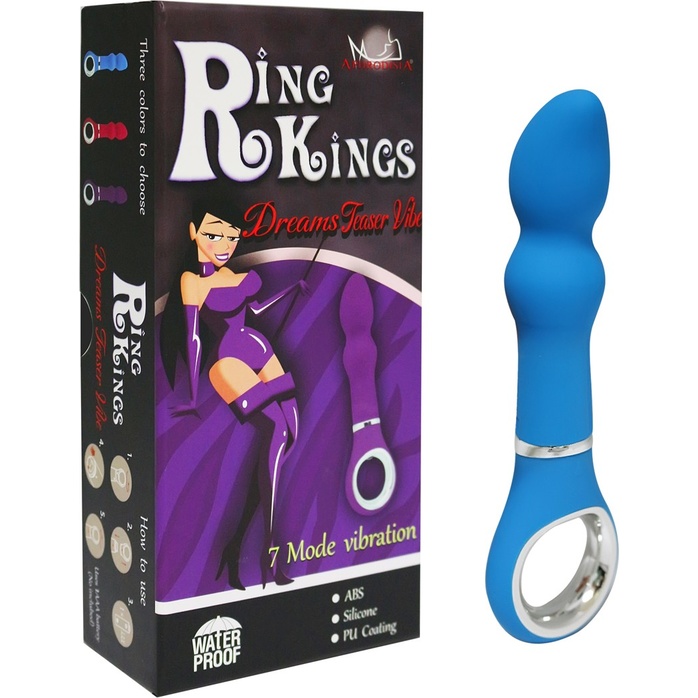 Голубой вибратор Ring Kings - 7 Mode Dreams Vibe. Фотография 2.