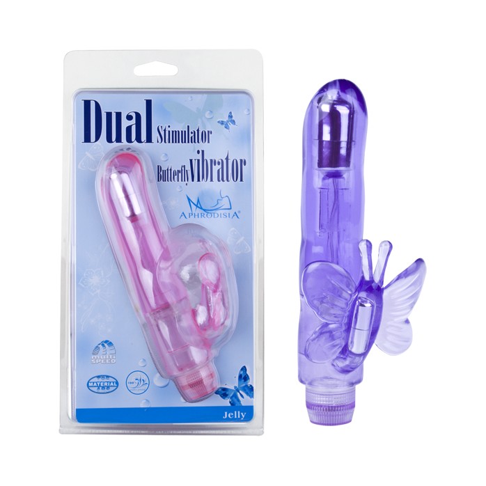 Фиолетовый вибростимулятор Dual Stimulator Butterfly