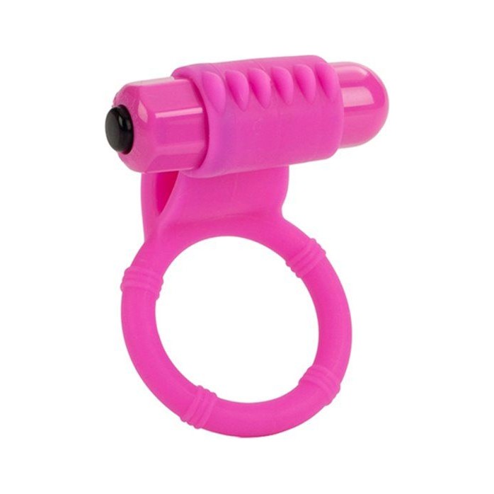 Розовое эрекционнное кольцо с двумя положениями вибростимулятора - Lia