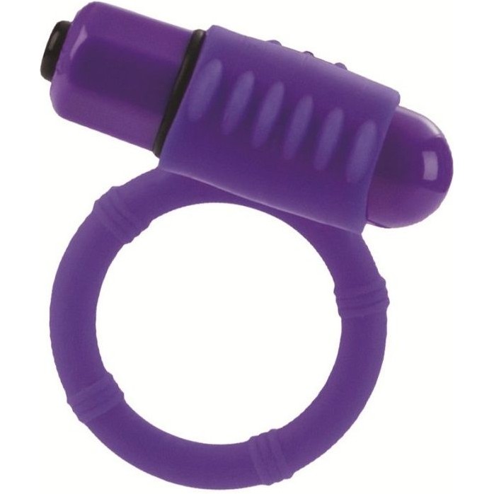 Фиолетовое эрекционнное кольцо с двумя положениями вибростимулятора - Lia. Фотография 2.