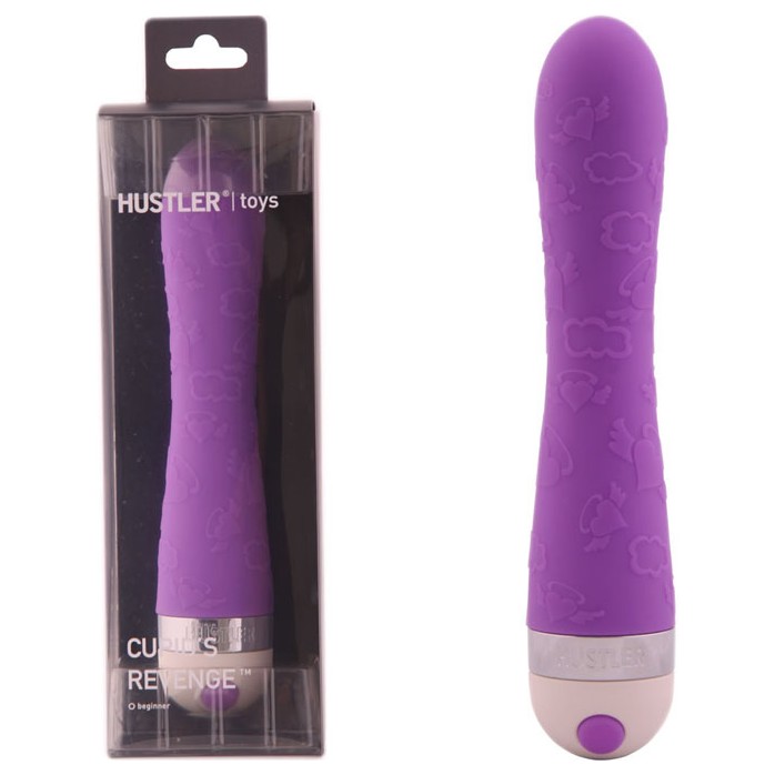 Фиолетовый вибратор из силикона с текстурной поверхностью Cupids Revenge - 20,5 см