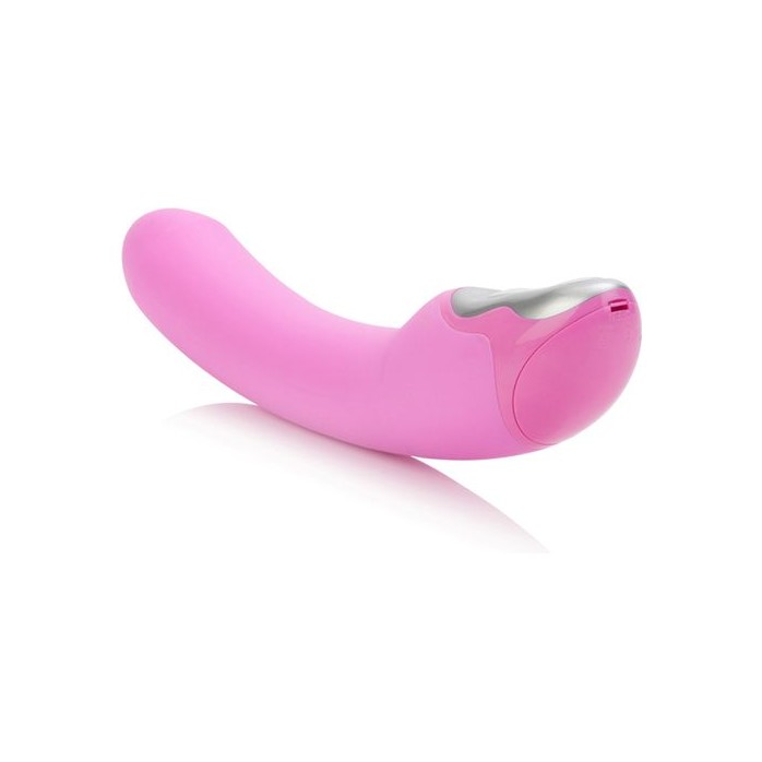 Розовый силиконовый вибратор Curved Massager Colette - 16 см.. Фотография 4.
