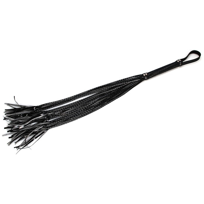 Чёрная плеть с лаковыми хвостиками - 79 см