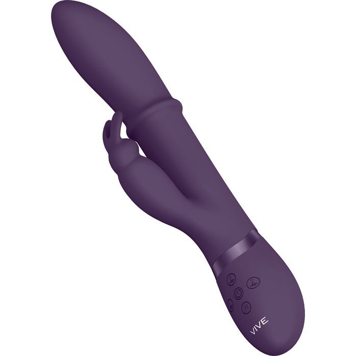 Фиолетовый вибратор-кролик Halo со стимулирующим кольцом - 24,5 см - Vive. Фотография 3.