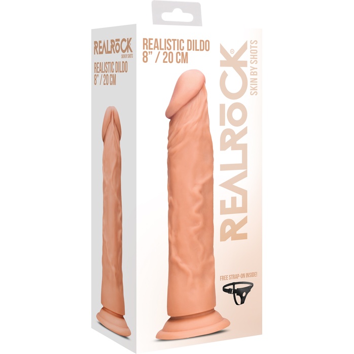 Телесный фаллоимитатор Realistic Dildo - 20 см - RealRock. Фотография 8.