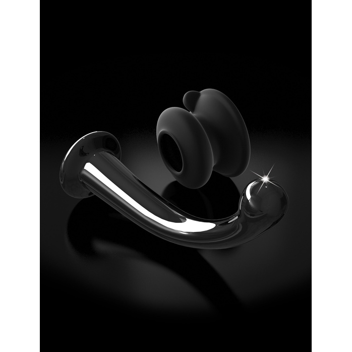 Черный стеклянный фаллоимитатор Icicles №87 с силиконовой присоской - 15,5 см - Icicles. Фотография 6.
