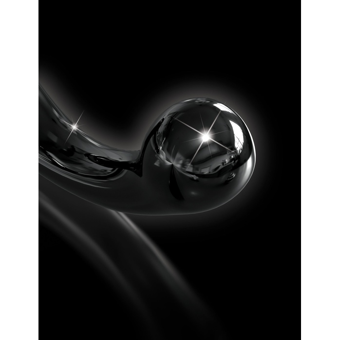 Черный стеклянный фаллоимитатор Icicles №87 с силиконовой присоской - 15,5 см - Icicles. Фотография 7.
