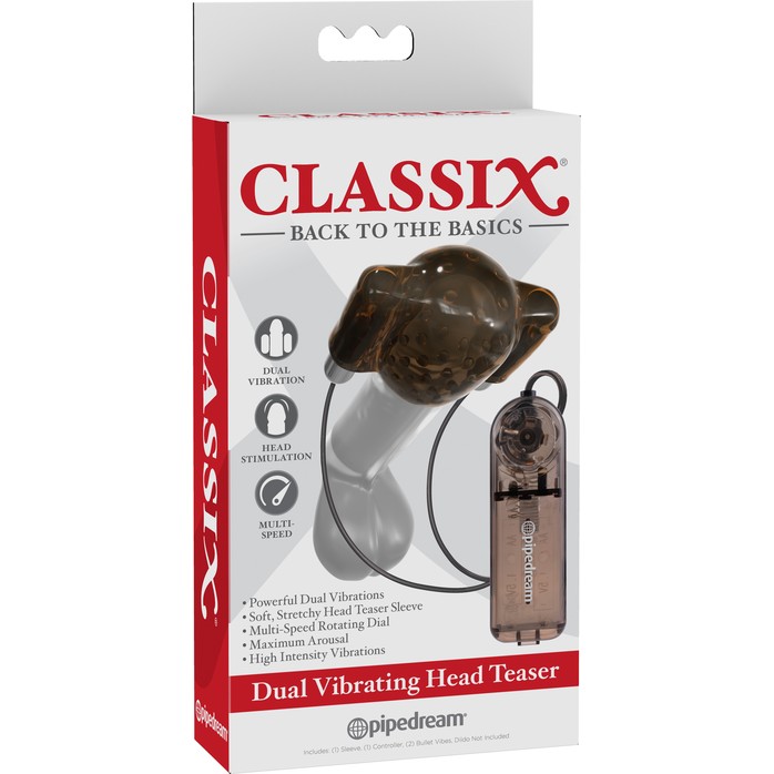 Дымчатый вибростимулятор головки пениса Dual Vibrating Head Teaser - Classix. Фотография 4.