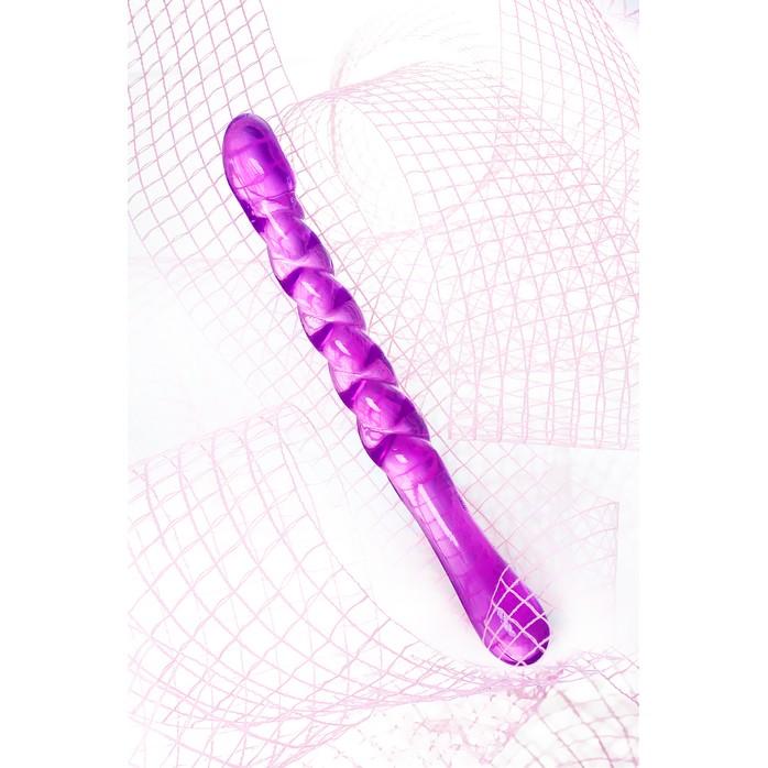 Фиолетовый двусторонний фаллоимитатор Tanza - 27,5 см. Фотография 9.