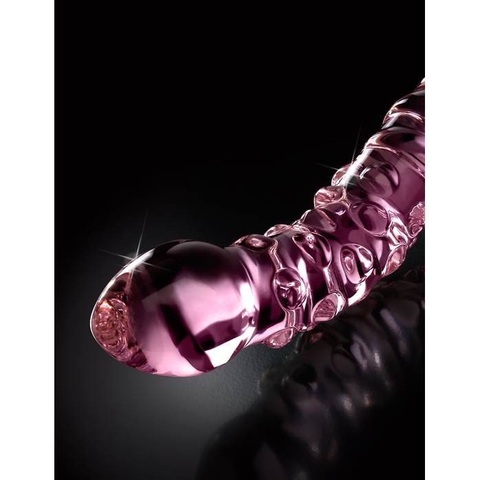 Розовый стеклянный двухголовый стимулятор Icicles №55 - 19,5 см - Icicles. Фотография 5.