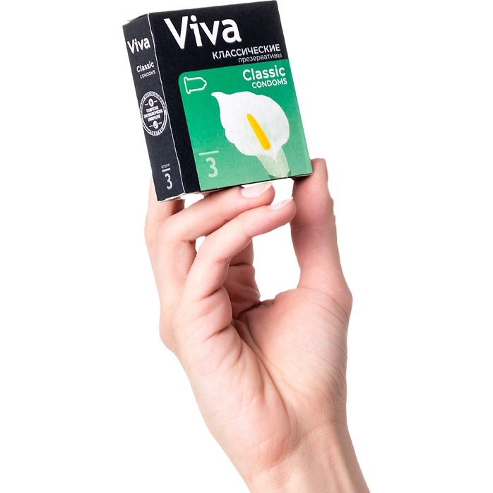 Классические гладкие презервативы VIVA Classic - 3 шт. Фотография 4.