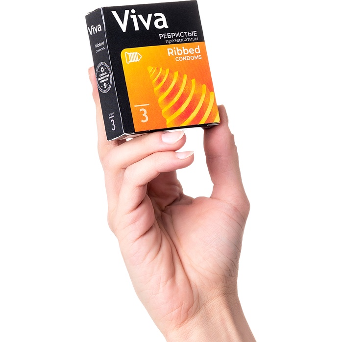Ребристые презервативы VIVA Ribbed - 3 шт. Фотография 4.