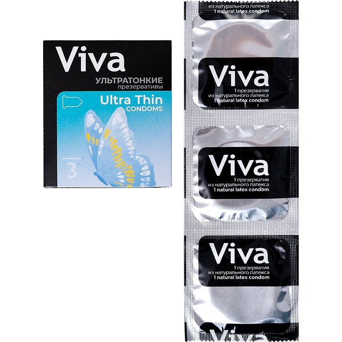Ультратонкие презервативы VIVA Ultra Thin - 3 шт. Фотография 5.