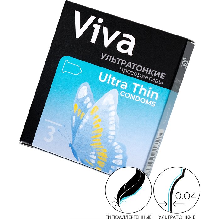 Ультратонкие презервативы VIVA Ultra Thin - 3 шт