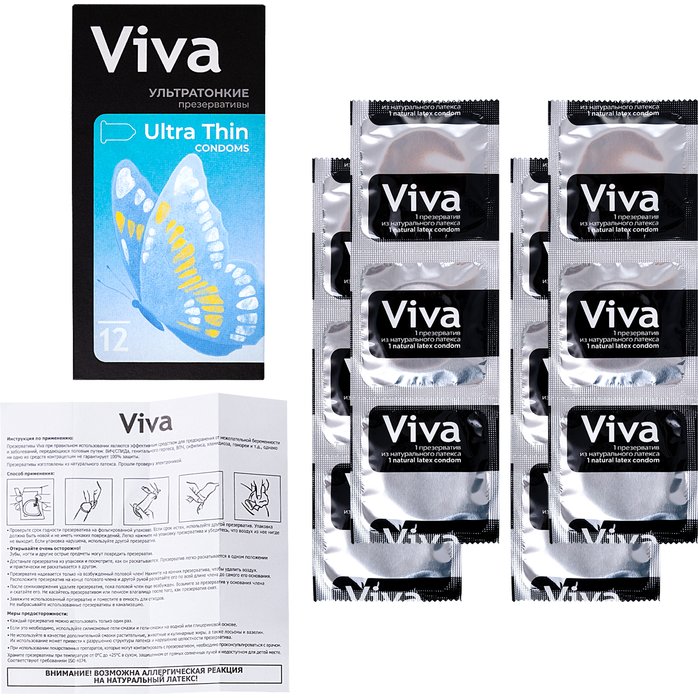 Ультратонкие презервативы VIVA Ultra Thin - 12 шт. Фотография 5.