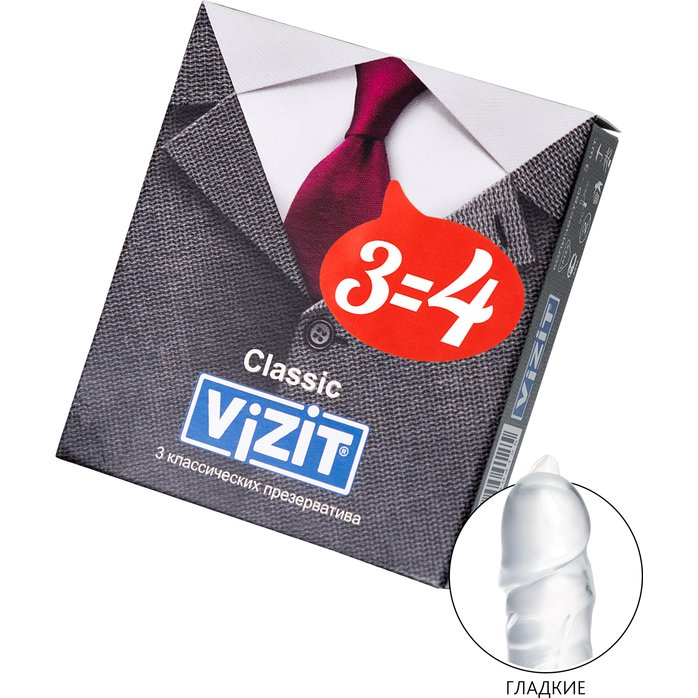 Классические презервативы VIZIT Classic - 3 шт