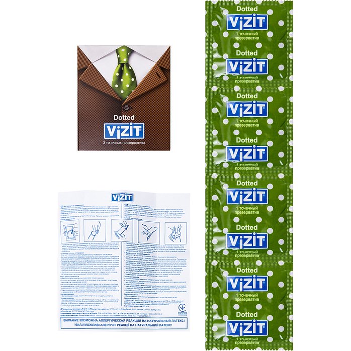 Презервативы с точечками VIZIT Dotted - 3 шт. Фотография 5.