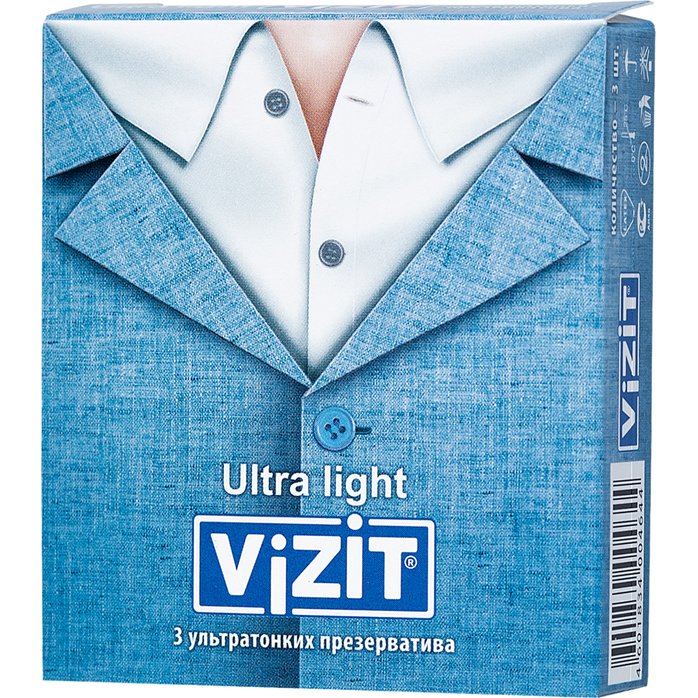 Ультратонкие презервативы VIZIT Ultra light - 3 шт. Фотография 6.