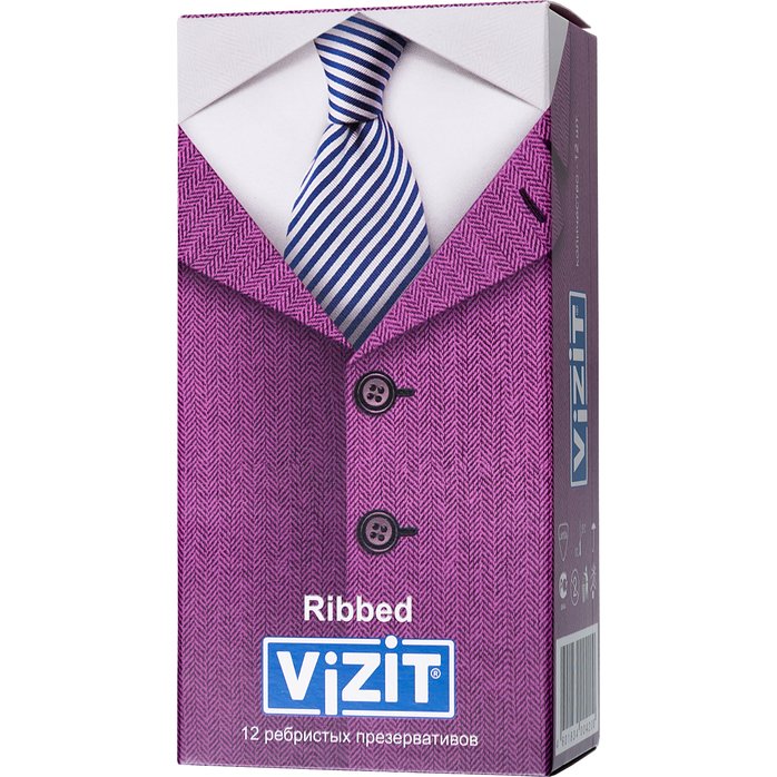 Ребристые презервативы VIZIT Ribbed - 12 шт. Фотография 6.