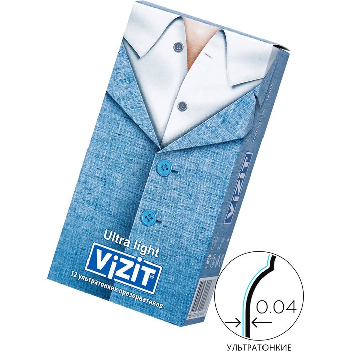 Ультратонкие презервативы VIZIT Ultra light - 12 шт