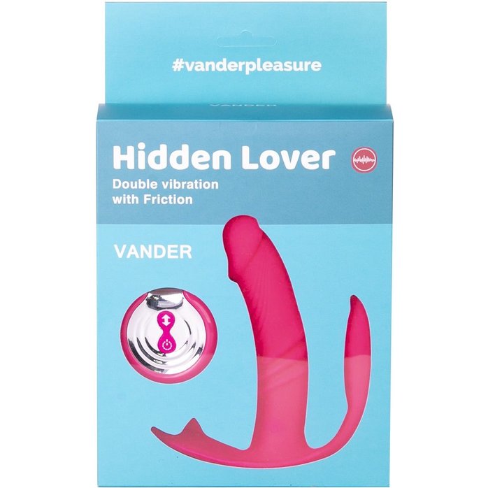 Розовый вибратор Hidden Lover с анальным и клиторальным стимулятором. Фотография 3.