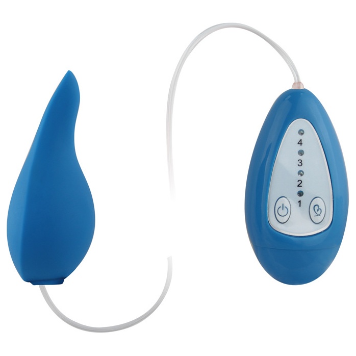 Голубой вибростимулятор с выносным пультом Penguin Teaser