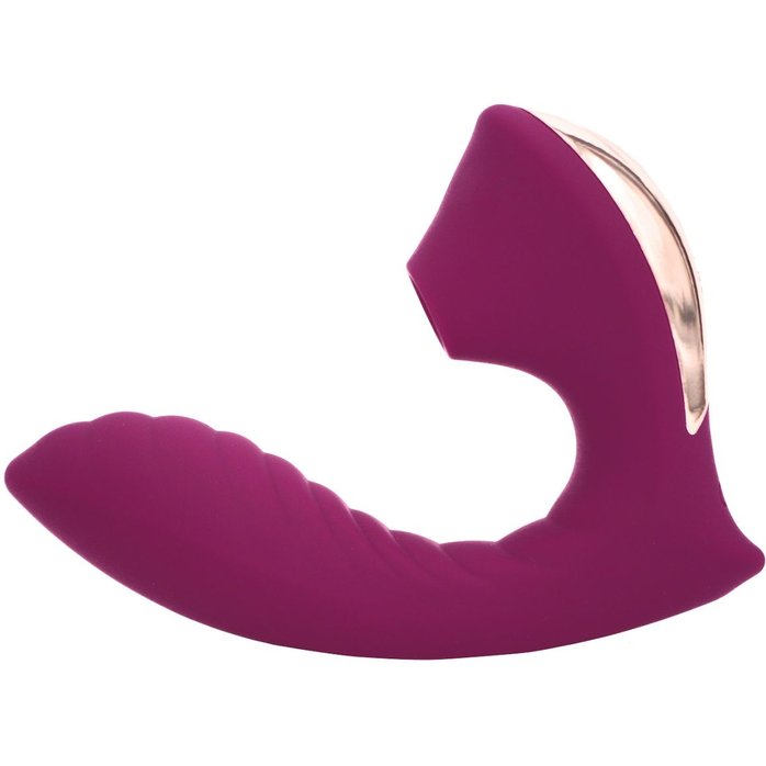 Фиолетовый вибромассажёр с вакуумной стимуляцией Vaginal Suction Lover. Фотография 3.