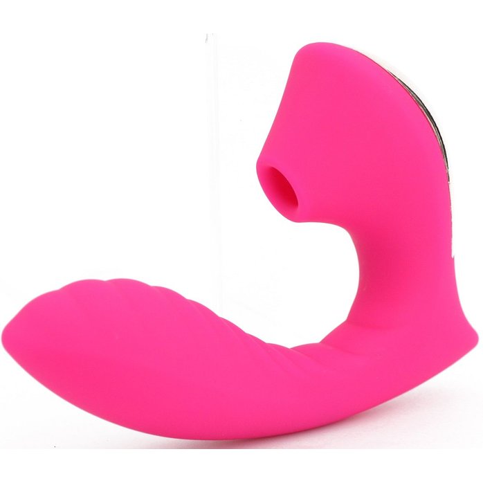 Ярко-розовый вибромассажёр с вакуумной стимуляцией Vaginal Suction Lover