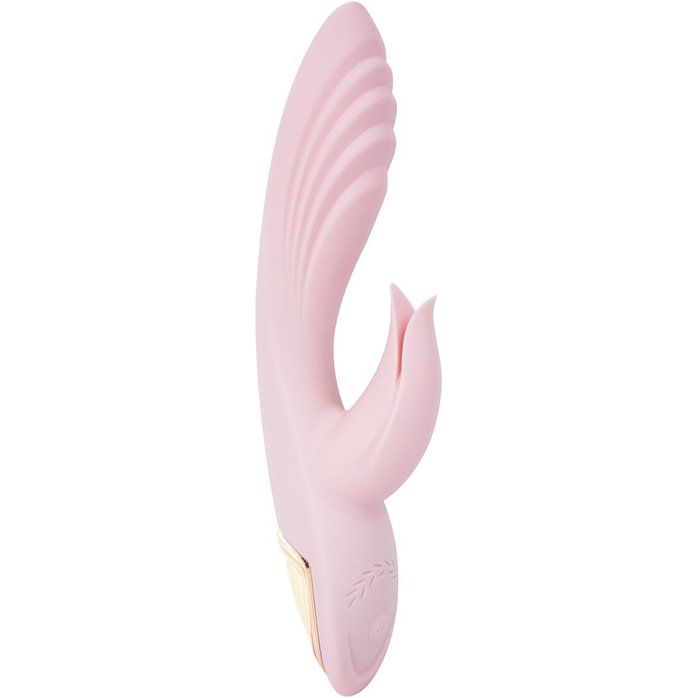 Нежно-розовый вибромассажёр-кролик Classic Kiss - 24 см