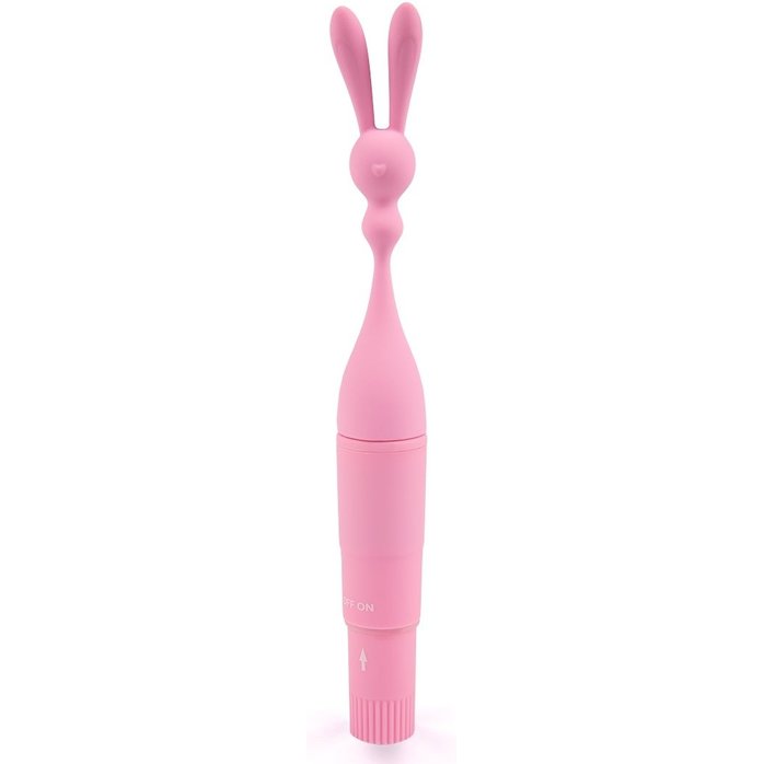 Розовый клиторальный вибростимулятор с длинными ушками - 20 см