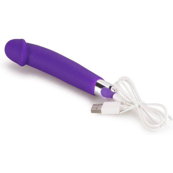 Фиолетовый вибратор Rechargeable IJOY Silicone Dildo - 16,5 см. Фотография 3.