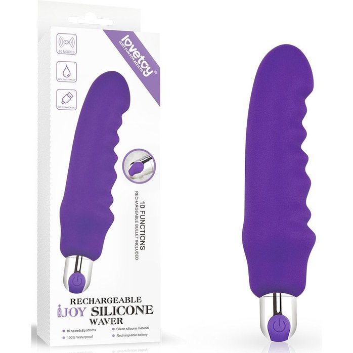 Фиолетовый вибратор Rechargeable IJOY Silicone Waver - 16,5 см. Фотография 2.