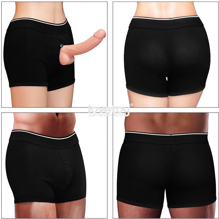 Черные шорты для крепления насадок Strapon Shorts. Фотография 2.