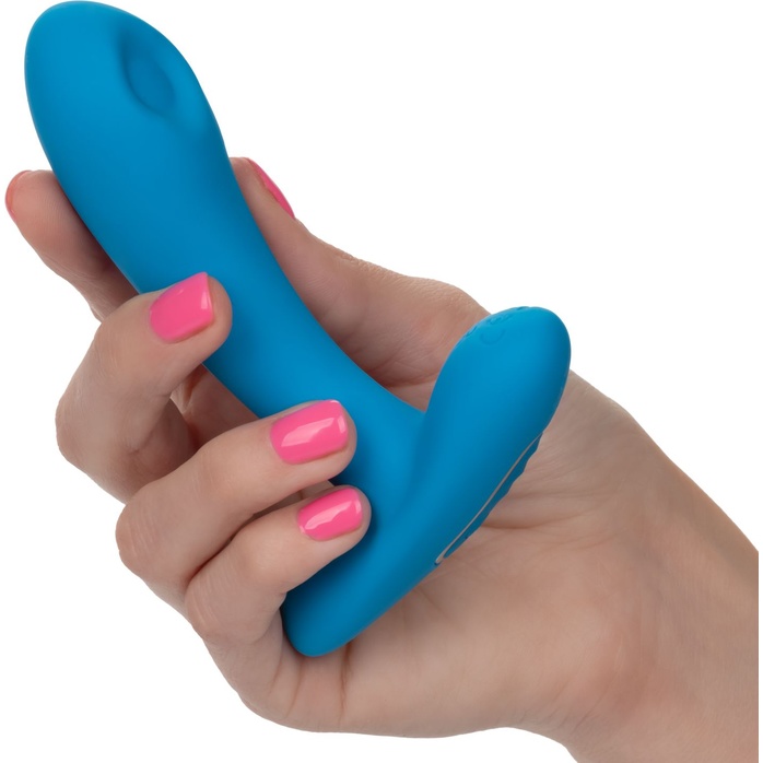 Голубой массажер простаты Silicone Remote Pulsing Pleaser - 11,5 см - Anal Toys. Фотография 2.
