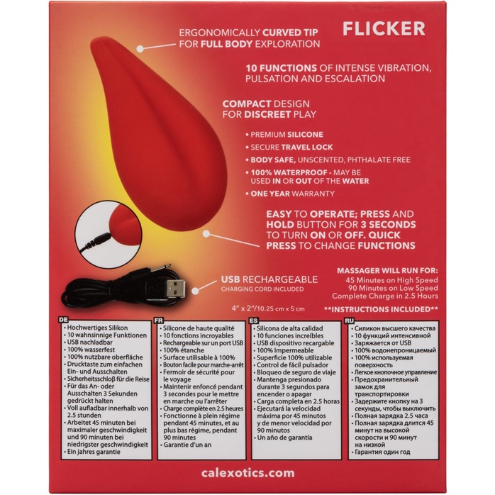 Красный клиторальный вибромассажер Red Hot Flicker - Red Hot. Фотография 9.