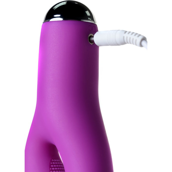 Фиолетовый вибратор с ресничками Anita - 18 см. Фотография 11.